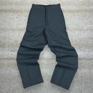 Vintage 90s Military Wool Dress Pants 25x30 Straight Leg Olive Green Flat Front